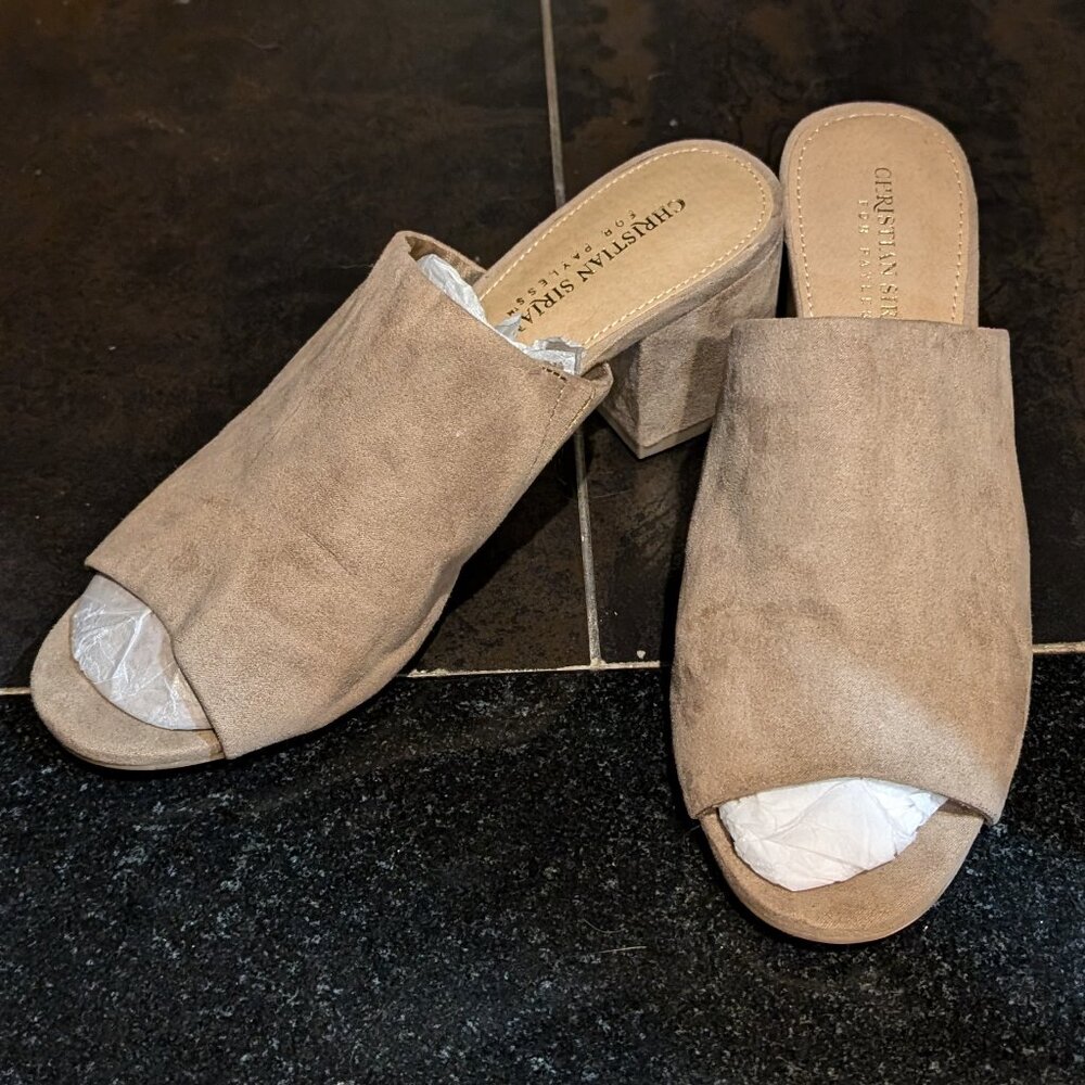 Christian Siriano Slip-On Peep Toe Block Heel